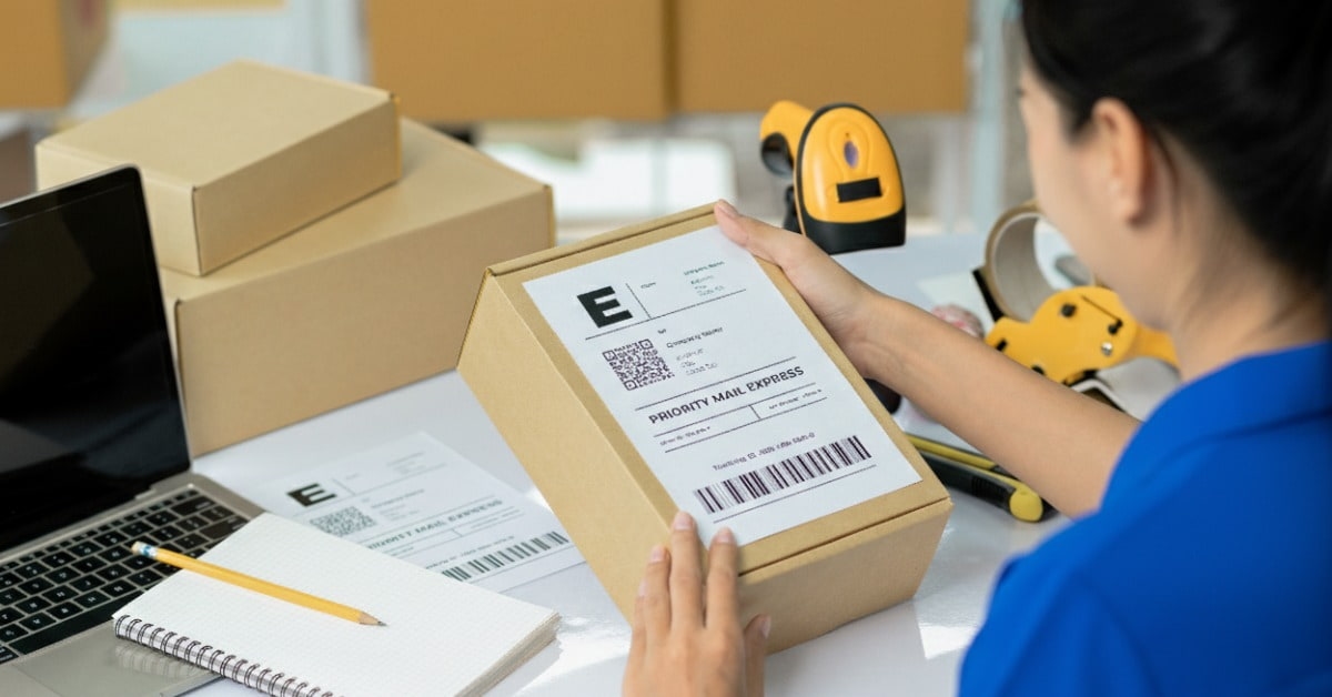 Atendente dos Correios faz registro de rastreio correios na agência